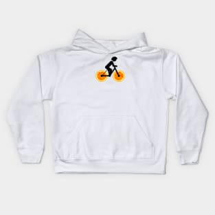 Orange Cyclist Kids Hoodie